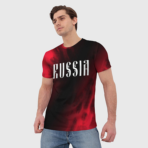 Мужская футболка RUSSIA РОССИЯ / 3D-принт – фото 3