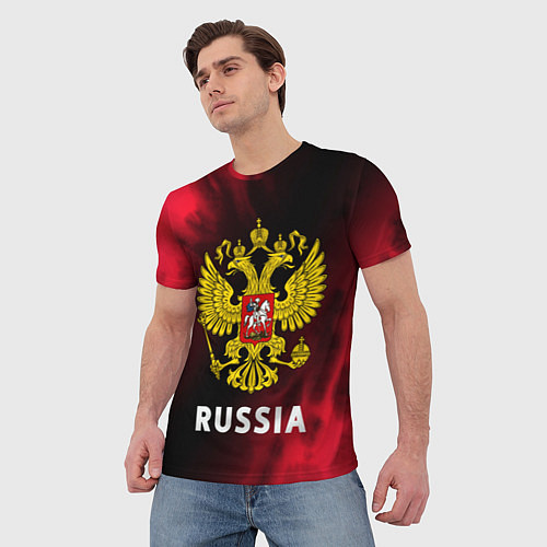 Мужская футболка RUSSIA РОССИЯ / 3D-принт – фото 3