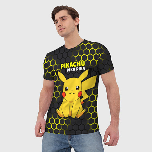 Мужская футболка Pikachu Pika Pika / 3D-принт – фото 3
