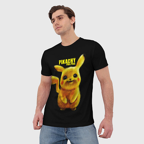 Мужская футболка Pikachu Pika Pika / 3D-принт – фото 3