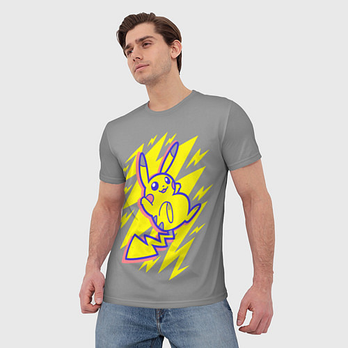 Мужская футболка Pikachu Pika Pika / 3D-принт – фото 3