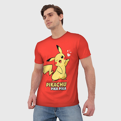 Мужская футболка Pikachu Pika Pika / 3D-принт – фото 3