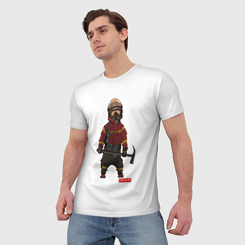 Мужская футболка Пожарное Делопожарный,белая / 3D-принт – фото 3