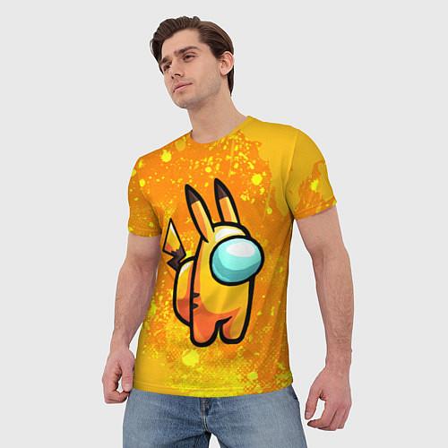Мужская футболка AMONG US - Pikachu / 3D-принт – фото 3