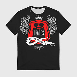 Футболка мужская Beards black, цвет: 3D-принт