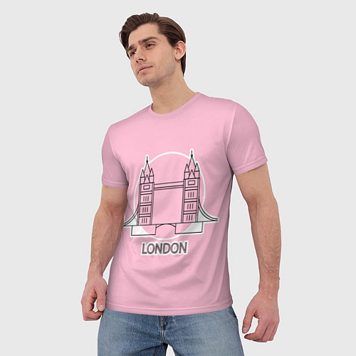 Мужская футболка Лондон London Tower bridge / 3D-принт – фото 3