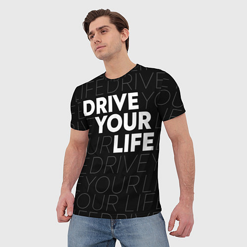 Мужская футболка Drive Your Live: white / 3D-принт – фото 3