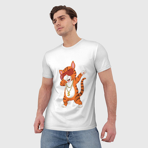 Мужская футболка Dab кот / 3D-принт – фото 3