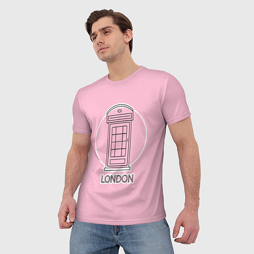 Мужская футболка Телефонная будка, London / 3D-принт – фото 3