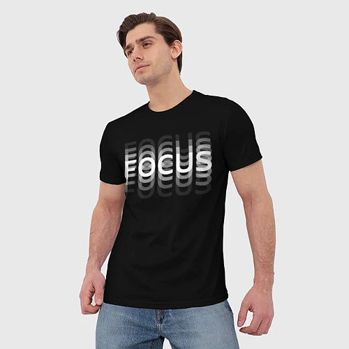 Мужская футболка FOCUS: WHITE / 3D-принт – фото 3