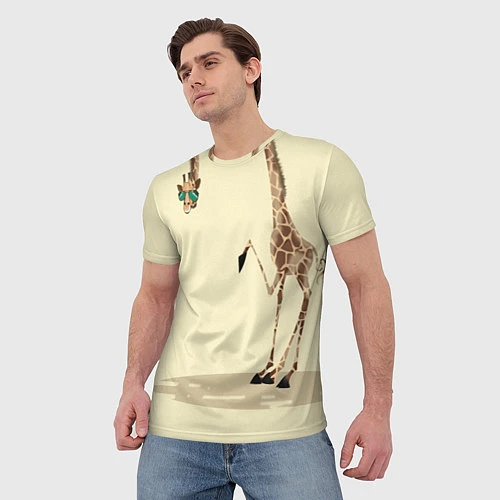 Мужская футболка Жираф на шее / 3D-принт – фото 3