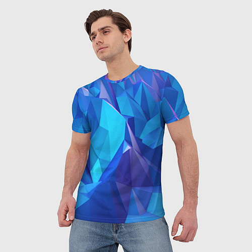 Мужская футболка NEON CRYSTALLS / 3D-принт – фото 3