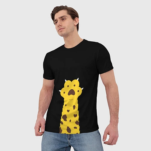 Мужская футболка Лапа тигра / 3D-принт – фото 3
