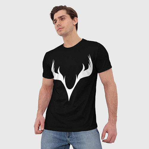 Мужская футболка Олень, рога / 3D-принт – фото 3