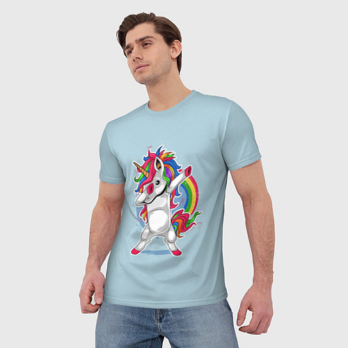 Мужская футболка Единорог Dab / 3D-принт – фото 3