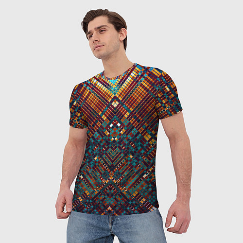 Мужская футболка Абстрактная мозаика / 3D-принт – фото 3