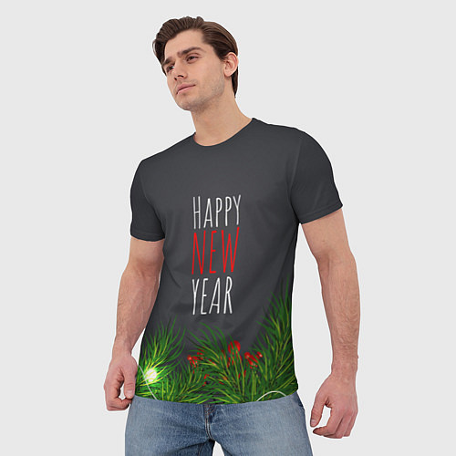 Мужская футболка Happy New Year! / 3D-принт – фото 3