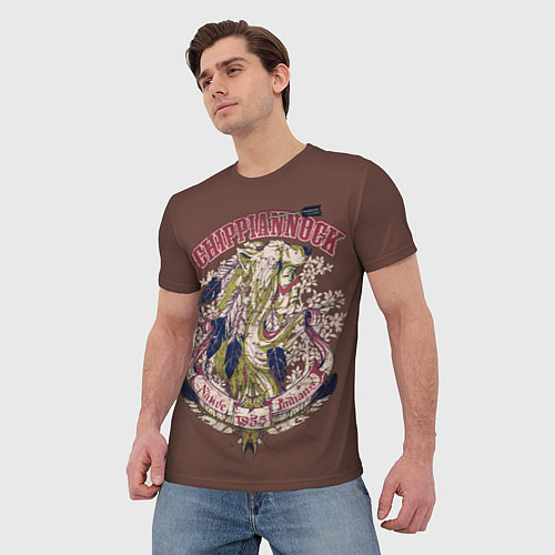 Мужская футболка Индеец в волчьей шкуре / 3D-принт – фото 3