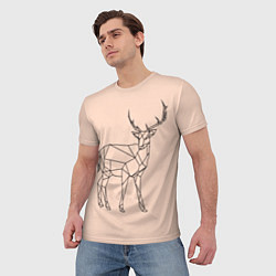 Футболка мужская Олень, deer, цвет: 3D-принт — фото 2