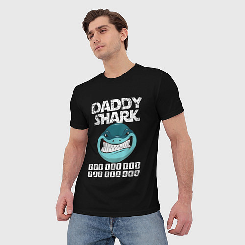 Мужская футболка Daddy shark / 3D-принт – фото 3