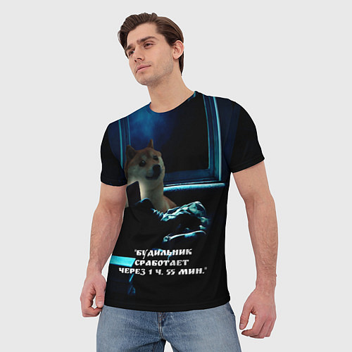 Мужская футболка Пёсель засиделся в интернете / 3D-принт – фото 3