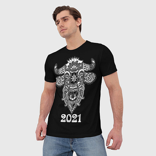 Мужская футболка Год быка 2021 / 3D-принт – фото 3