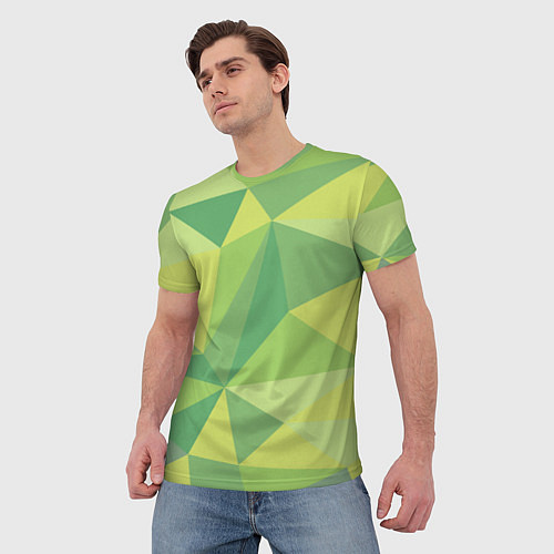 Мужская футболка Green faces / 3D-принт – фото 3