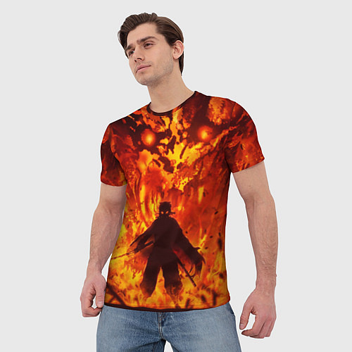 Мужская футболка Клинок, рассекающий демонов / 3D-принт – фото 3