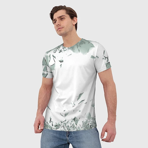 Мужская футболка Разбитое стекло / 3D-принт – фото 3