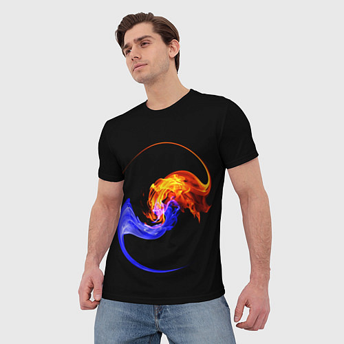 Мужская футболка Две стихии / 3D-принт – фото 3