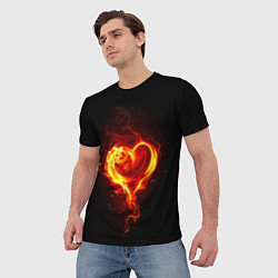 Футболка мужская Пламенное сердце, цвет: 3D-принт — фото 2