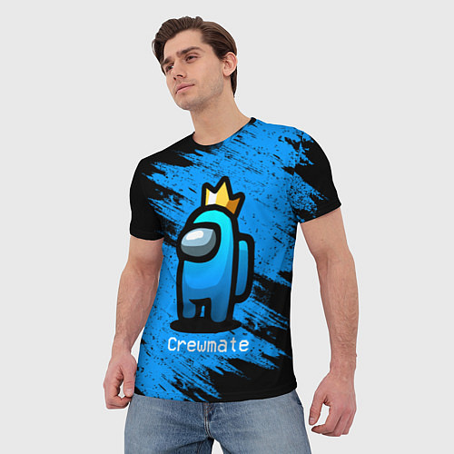 Мужская футболка AMONG US - Синий в Короне / 3D-принт – фото 3
