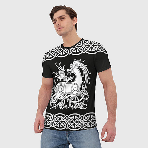 Мужская футболка Рингерике олень белый 3D / 3D-принт – фото 3