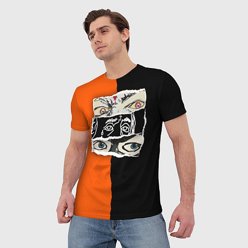 Мужская футболка V lone orangedark / 3D-принт – фото 3