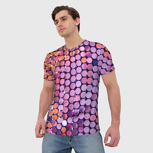 Мужская футболка Вечеринка точки глянцевый узор / 3D-принт – фото 3