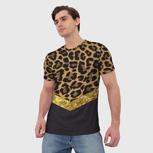 Мужская футболка Леопардовый принт / 3D-принт – фото 3