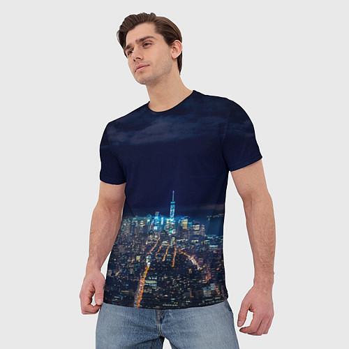 Мужская футболка Ночной город / 3D-принт – фото 3