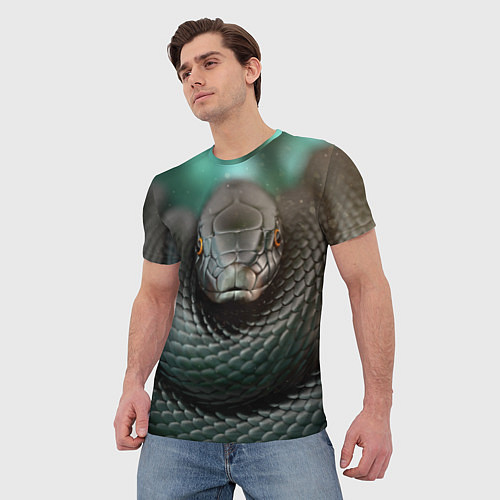 Мужская футболка Чёрная мамба / 3D-принт – фото 3
