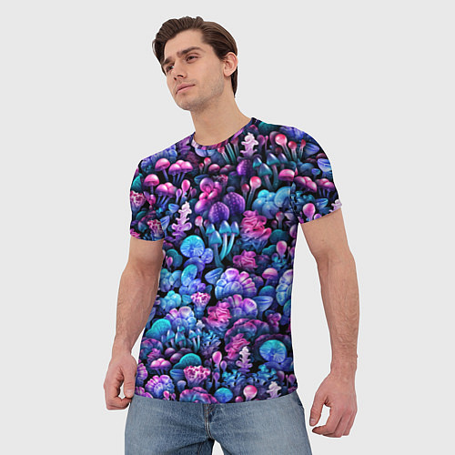 Мужская футболка Волшебные грибы / 3D-принт – фото 3