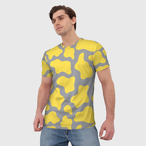 Мужская футболка Желто-серая корова / 3D-принт – фото 3