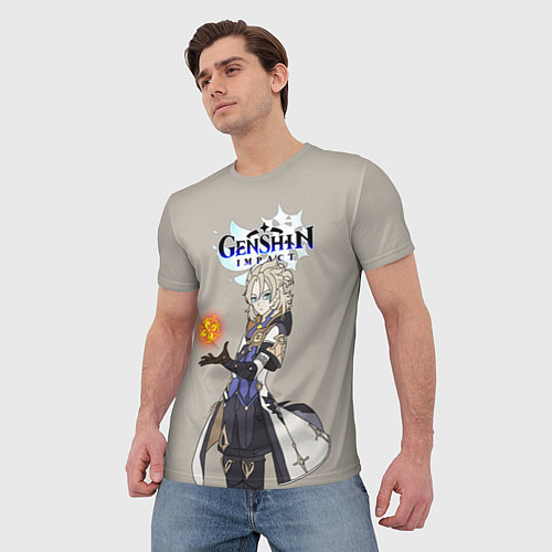 Мужская футболка Genshin impactАльбедо / 3D-принт – фото 3