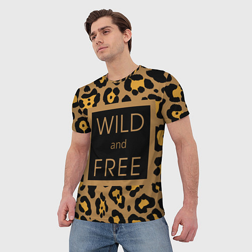 Мужская футболка Дикий и свободный / 3D-принт – фото 3