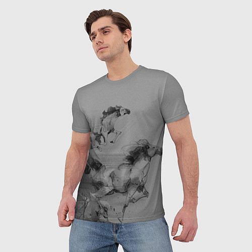 Мужская футболка Кони / 3D-принт – фото 3