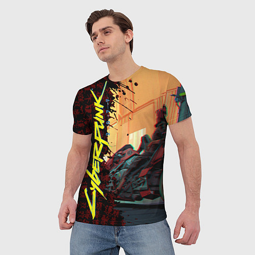 Мужская футболка Киберпанк / 3D-принт – фото 3