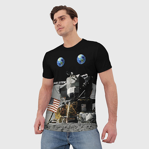 Мужская футболка Высадка На Луну / 3D-принт – фото 3