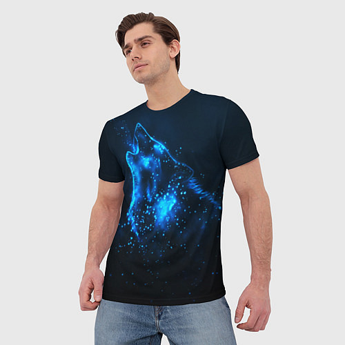 Мужская футболка Космический Волк / 3D-принт – фото 3