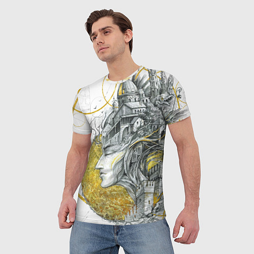 Мужская футболка Мечты города / 3D-принт – фото 3
