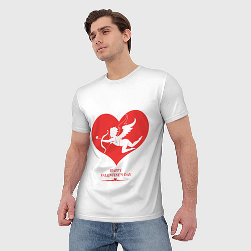 Мужская футболка Happy Valentines Day / 3D-принт – фото 3