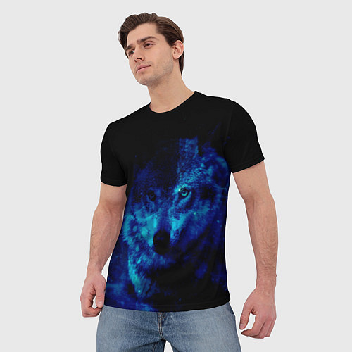 Мужская футболка Волк Вселенная / 3D-принт – фото 3