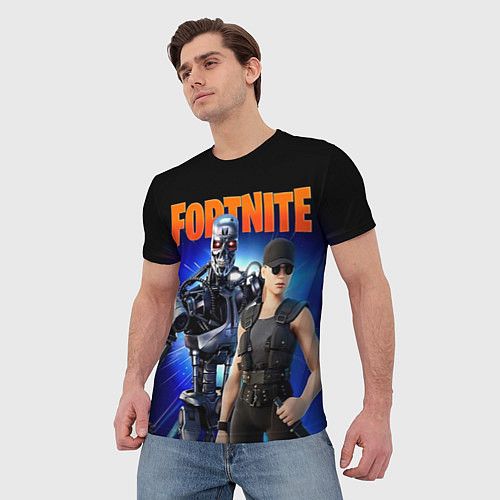 Мужская футболка Fortnite терминатор / 3D-принт – фото 3